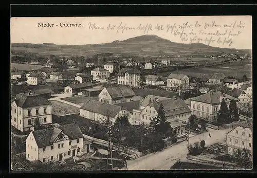 AK Nieder-Oderwitz, Blick auf den ort mit Wohnhäusern