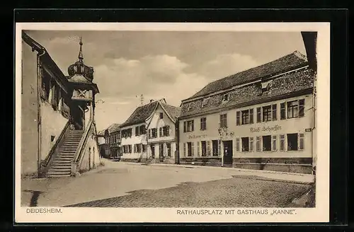 AK Deidesheim, Rathausplatz mit Gasthaus Kanne