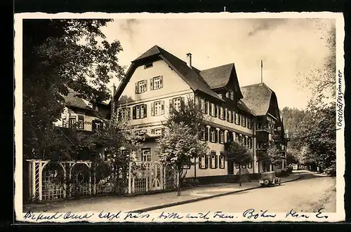 AK Schönmünzach, Blick auf das Hotel Post