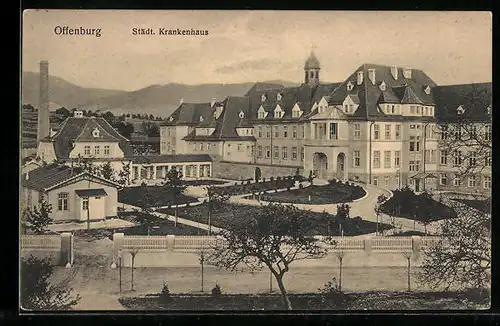 AK Offenburg, Blick auf das Städtische Krankenhaus