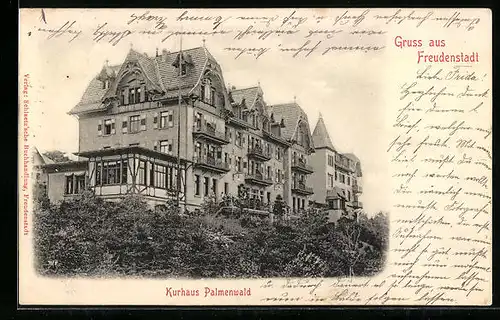 AK Freudenstadt, Blick zum Kurhaus Hotel Palmenwald