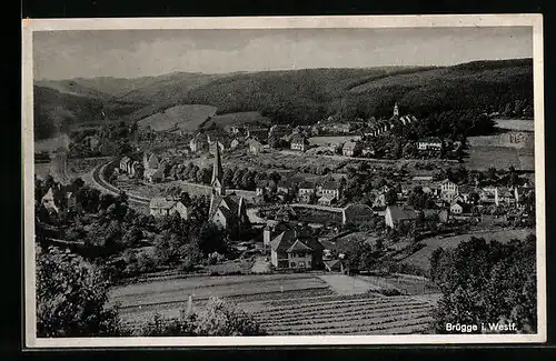 AK Brügge i. Westf., Blick nach dem Ort