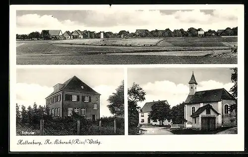 AK Hattenburg, Schule, Kapelle, Fernansicht