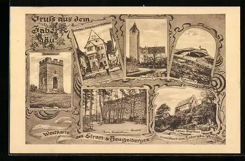 AK Güglingen, Klungzingers Geburtshaus, Stocksberg, Sternenfels, Ruine Blankenhorn