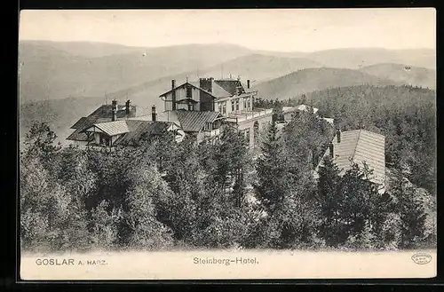 AK Goslar / Harz, Blick auf das Steinberg-Hotel