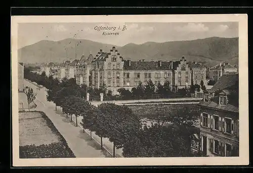 AK Offenburg i. B., Blick nach der Kaserne