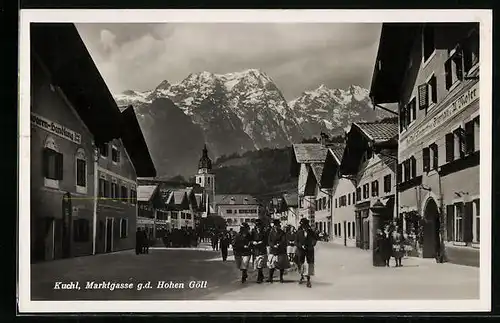 AK Kuchl, Marktgasse g. d. Hohen Göll