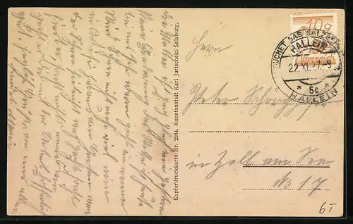 AK Adnet, Ortsansicht mit Untersberg