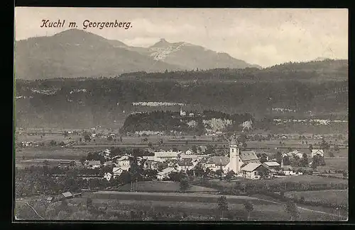 AK Kuchl, Ortsansicht mit Georgenberg
