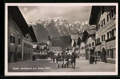AK Kuchl, Marktgasse g. d. Hohen Göll