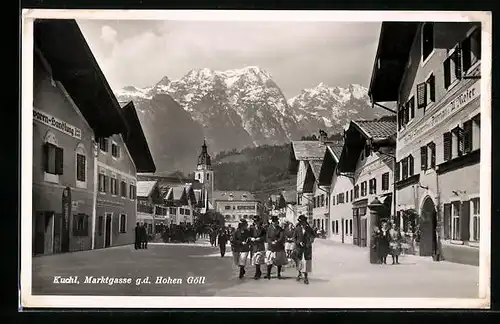 AK Kuchl, Marktgasse g. d. Hohen Göll