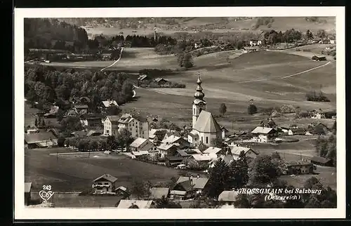 AK Grossgmain bei Salzburg, Ortsansicht aus der Vogelschau