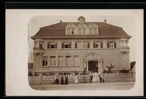 Foto-AK Wannweil, Schule im Jahr 1914
