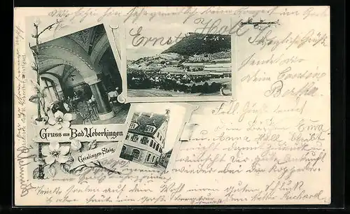 AK Bad Überkingen-Geislingen-Steig, Gasthaus, Innenansicht, Panorama