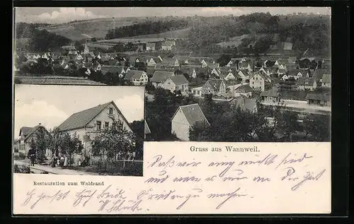 AK Wannweil, Restaurant zum Waldrand, Teilansicht