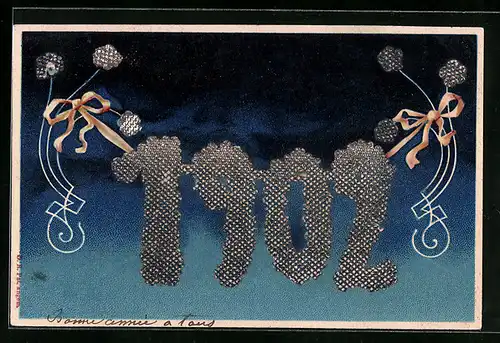 AK Jahreszahl 1902 mit Schleifen