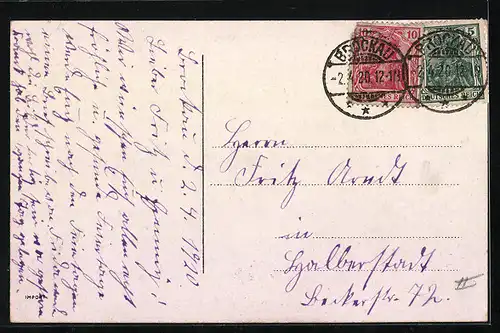 AK Osterküken mit Korb voller Ostereiern