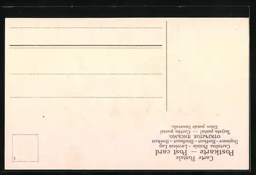 AK Osterhasen auf der Wiese, Fröhliche Ostern