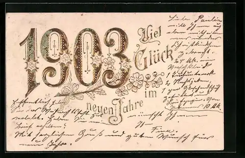 AK Jahreszahl 1903, Viel Glück im neuen Jahre