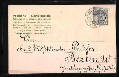 AK Jahreszahl 1904 mit Kleeblättern und Hufeisen