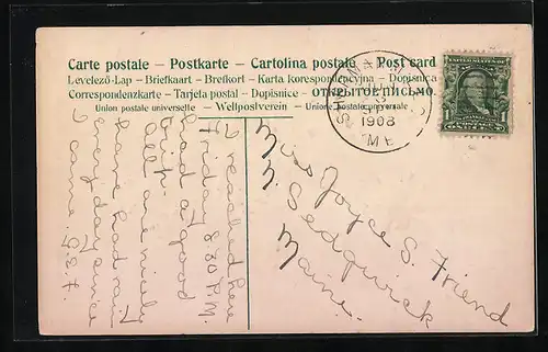 AK Jahreszahl 1908, Cheer up - No need to longer wait...