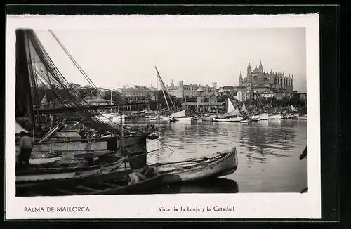 AK Palma de Mallorca, Vista de la Lonja y la Catedral