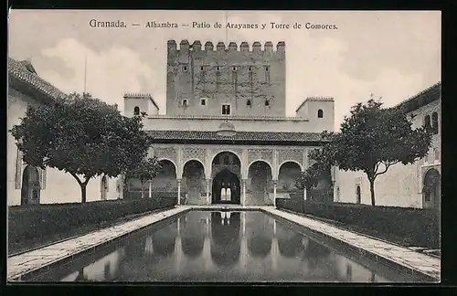 AK Granada, Alhambra, Patio de Arayanes y Torre de Comores