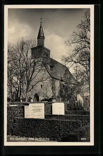 AK Berlin-Dahlem, Ansicht auf Dorfkirche