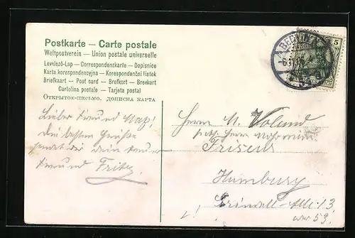 Lithographie Berlin, Strassenbahnen am Alexanderplatz