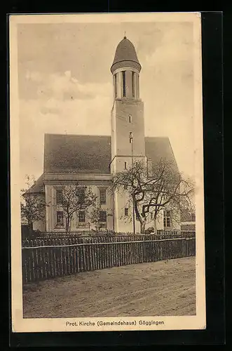 AK Göggingen, Gemeindehaus und evangelische Dreifaltigkeitskirche