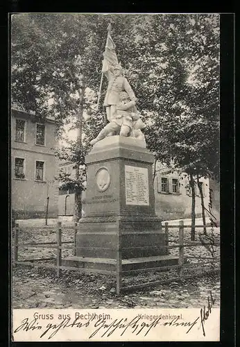 AK Bechtheim, Blick auf Kriegerdenkmal