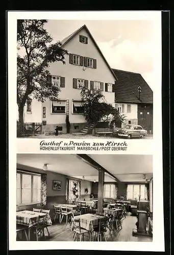 AK Marbächle, Gasthof u. Pension zum Hirsch von innen und aussen