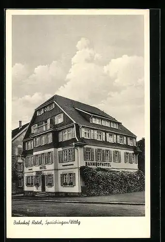AK Spaichingen /Wttbg., Bahnhof Hotel
