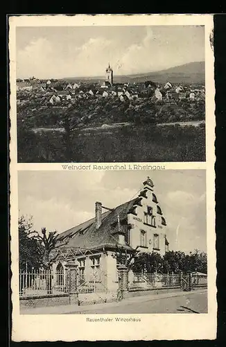 AK Rauenthal i. Rheingau, Ortsansicht, Winzerhaus