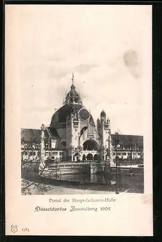 AK Düsseldorf, Ausstellung 1902, Portal der Haupt-Industrie-Halle