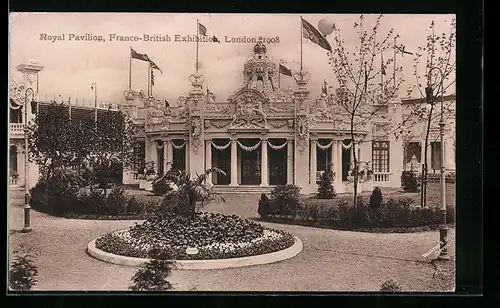 AK London, Franco-British Exibition 1908, Royal Pavillon