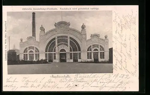 AK Düsseldorf, Industrie- & Gewerbe-Ausstellung 1902, Maschinenhalle