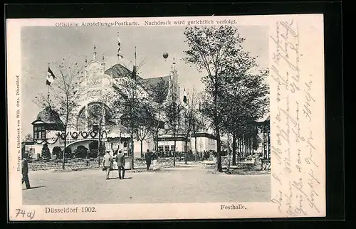 AK Düsseldorf, Ausstellung 1902, Festhalle