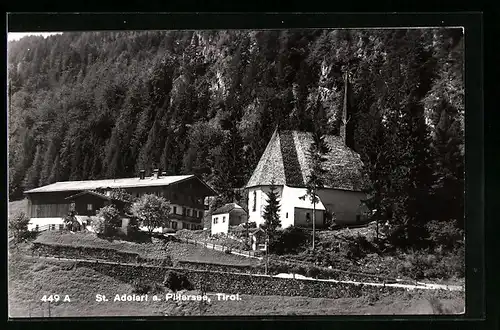 AK St. Adolarl a. Pillersee, Ortspartie mit Kirche