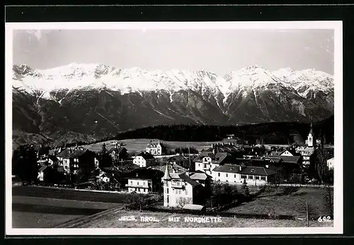 AK Igls /Tirol, Ortsansicht mit Nordkette