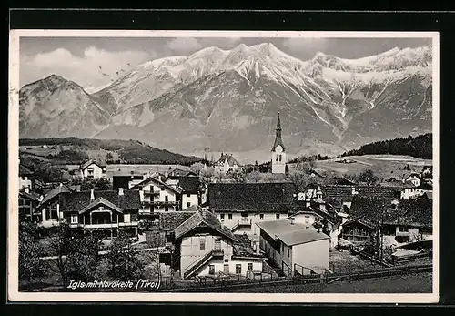 AK Igls /Tirol, Ortsansicht mit Nordkette