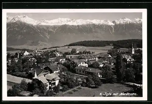 AK Igls, Ortsansicht mit Nordkette