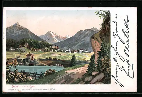 AK Igls, Totalansicht der Ortschaft