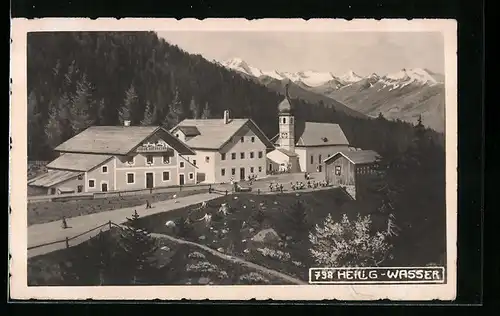 AK Heilig-Wasser, Ortsansicht mit Kirche