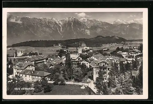 AK Igls, Ortsansicht mit Nordkette