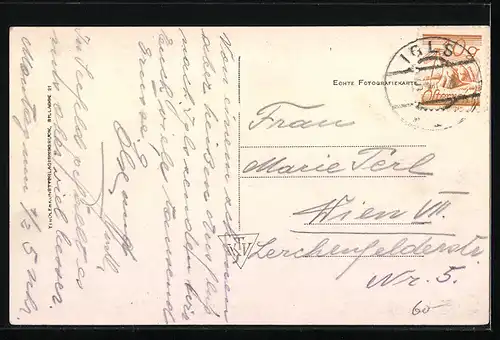 AK Igls, Ortsansicht mit Nordkette