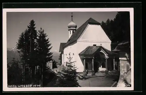 AK Heilig Wasser, Blick auf Kirche