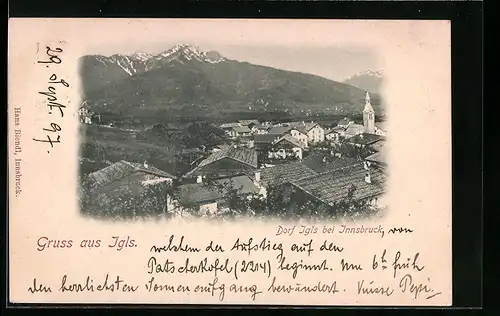 AK Igls b. Innsbruck, Ortsansicht aus der Vogelschau