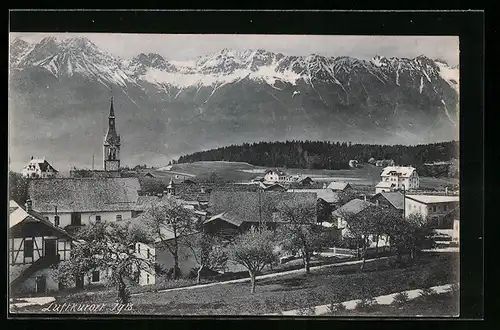 AK Igls, Ortsansicht mit Kirche