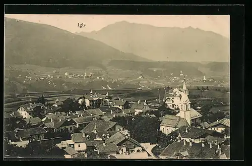 AK Igls, Ortsansicht aus der Vogelschau